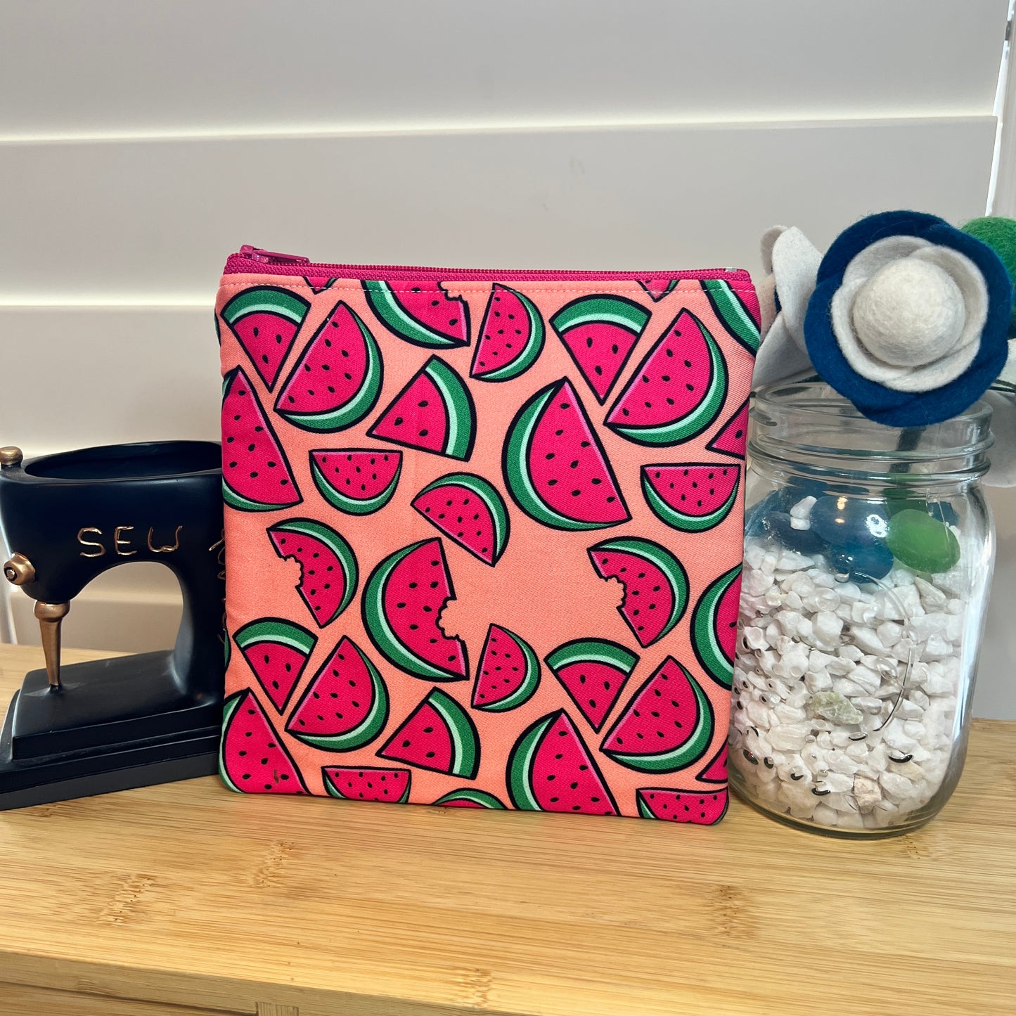 Watermelon Square Zip/Makeup Bag