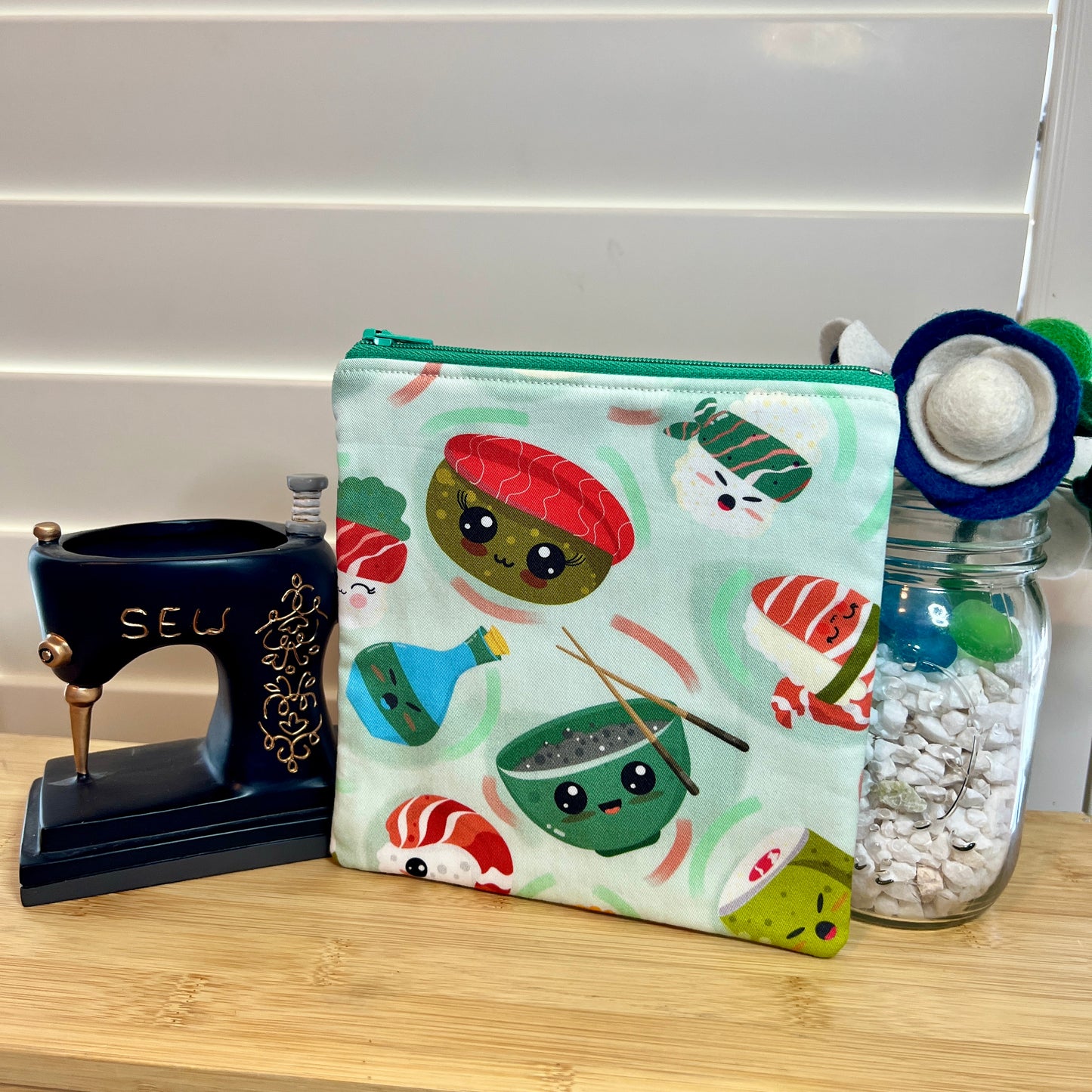 Sushi Square Zip/Makeup Bag