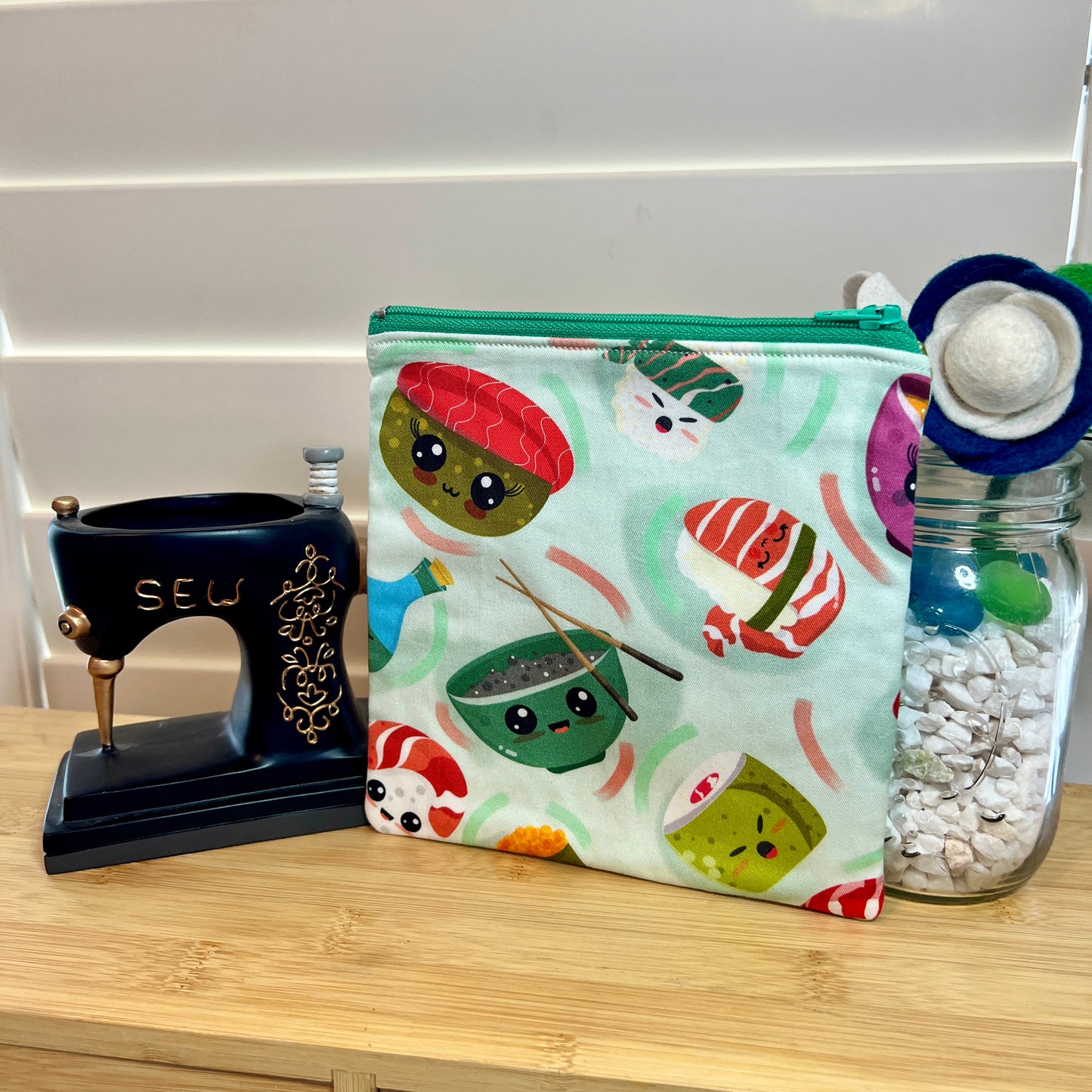 Sushi Square Zip/Makeup Bag