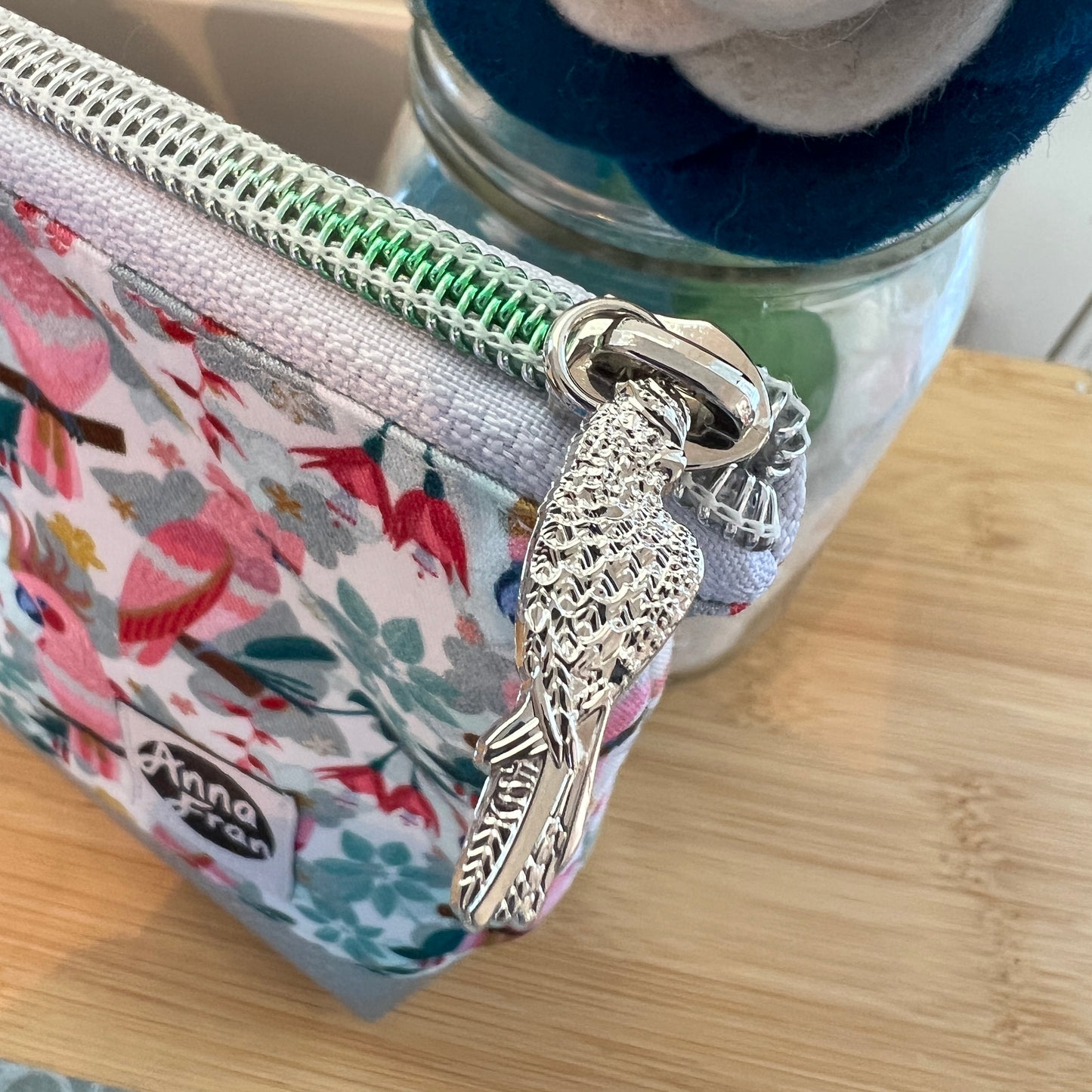 Handmade Pink Cockatoos Makeup Bag