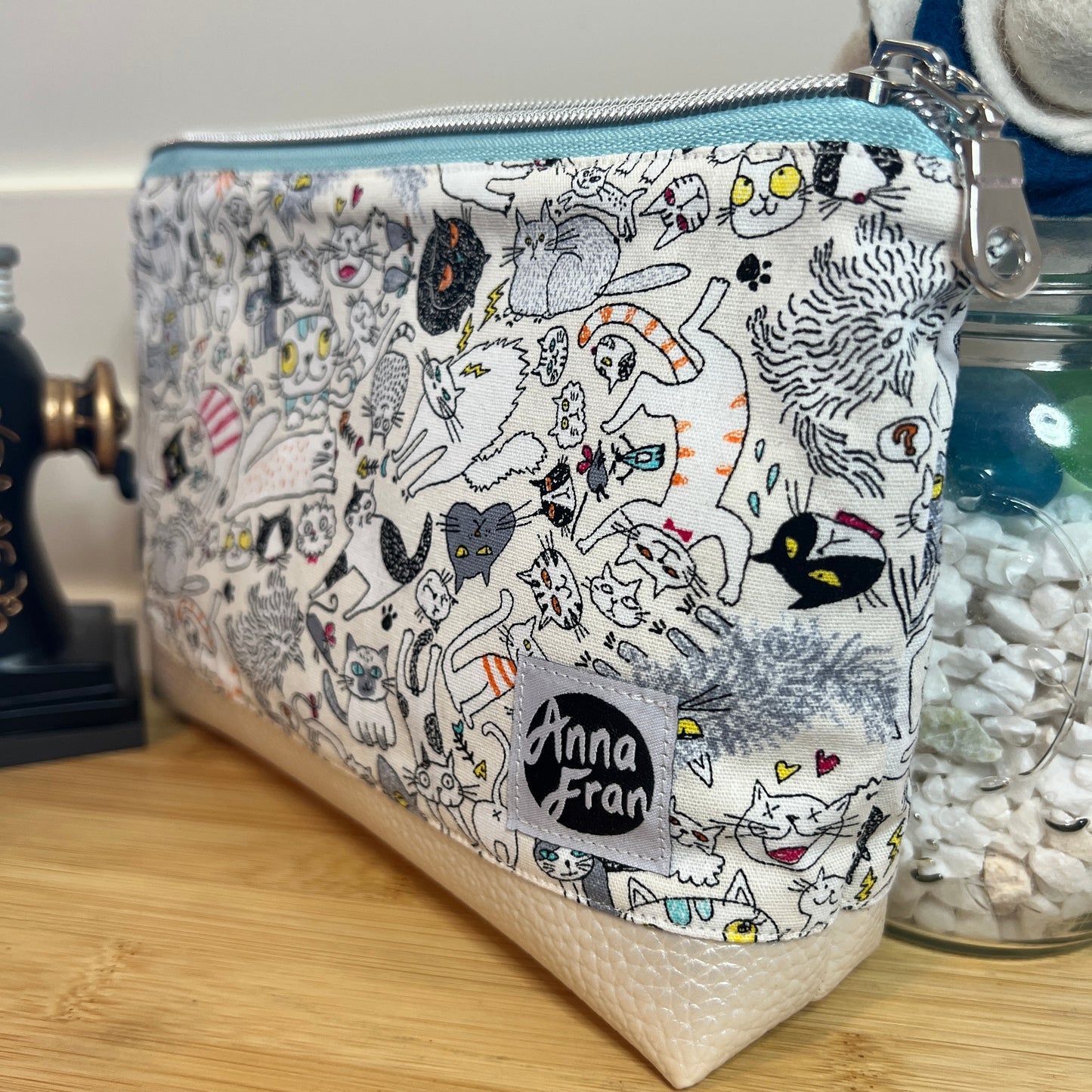 Handmade Cats Makeup Bag