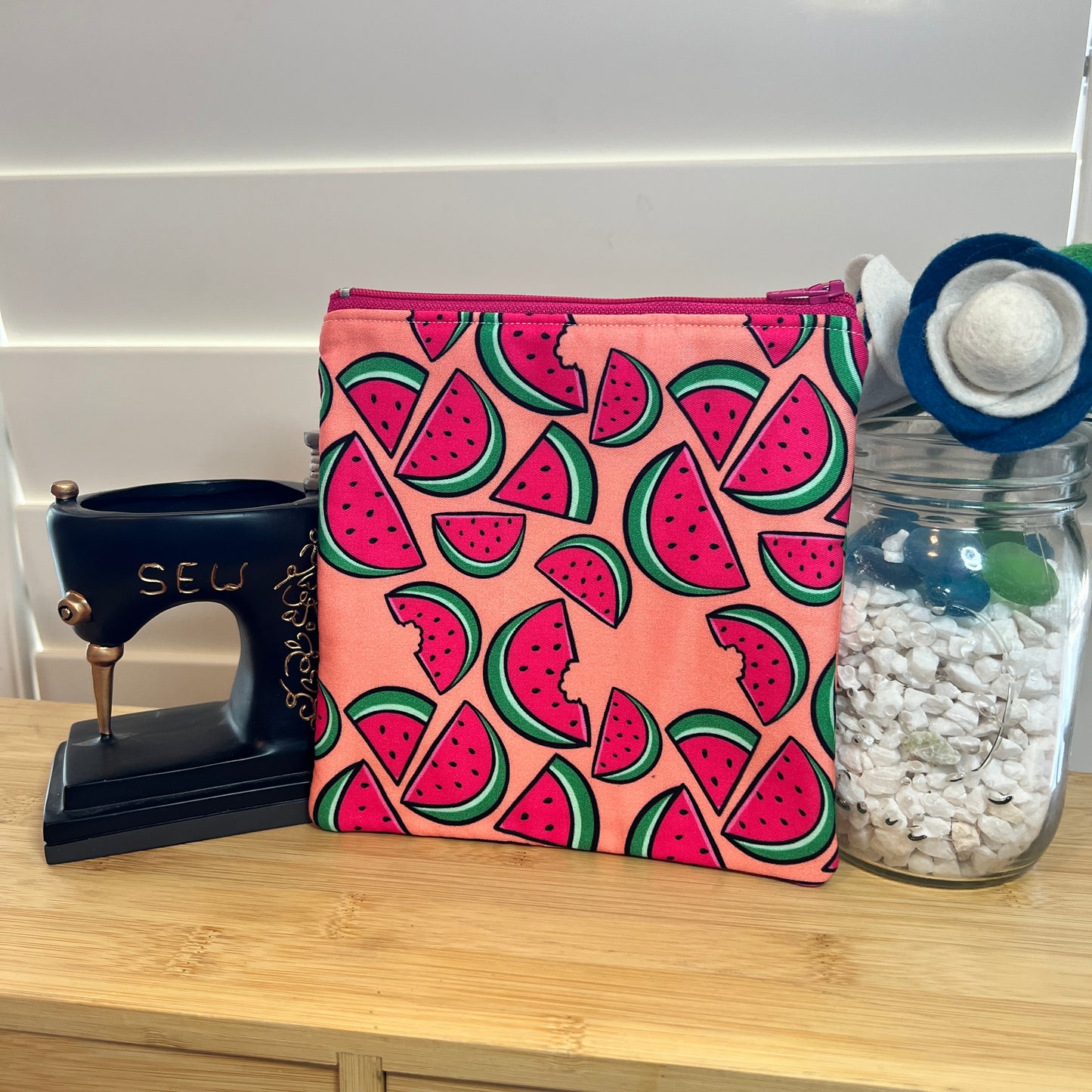 Watermelon Square Zip/Makeup Bag