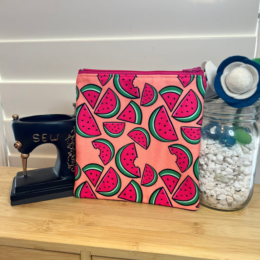 Watermelon Square Zip/Makeup Bag