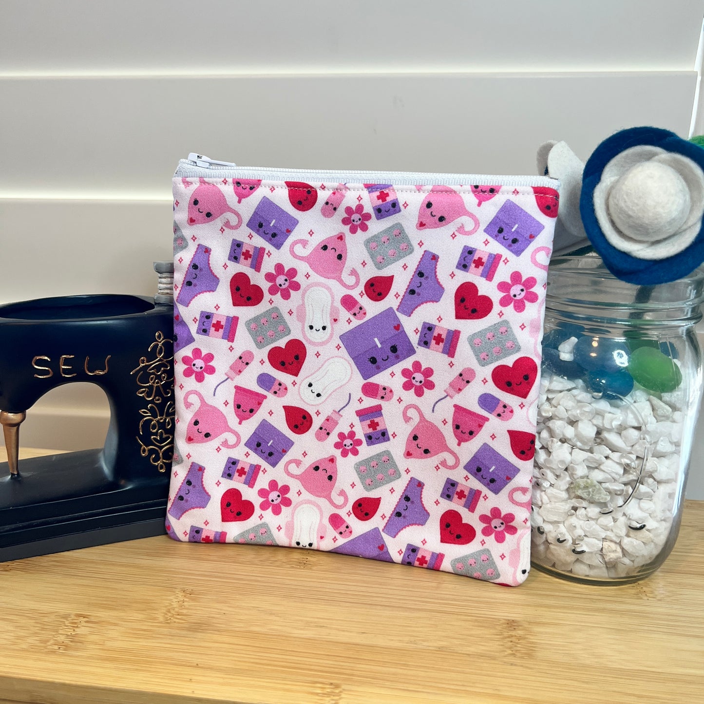 Time of the Month Square Zip/Makeup Bag