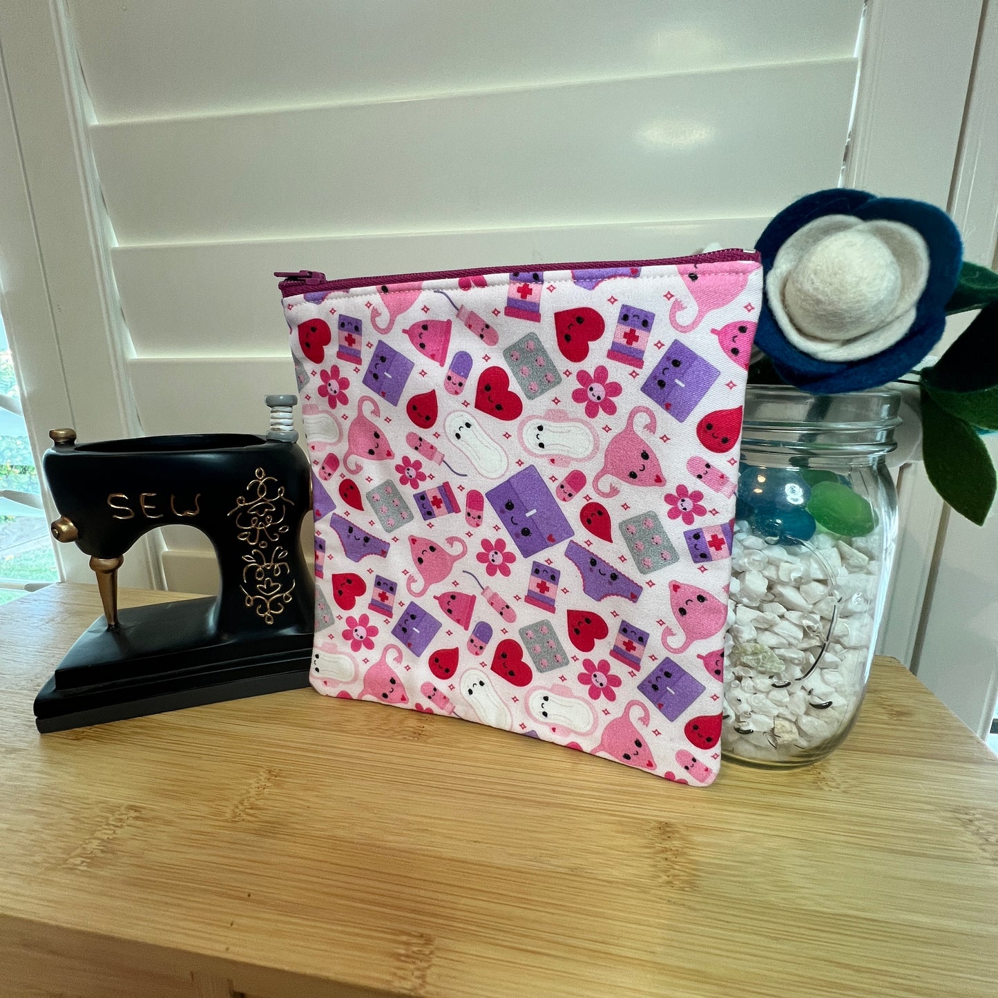 Time of the Month Square Zip/Makeup Bag