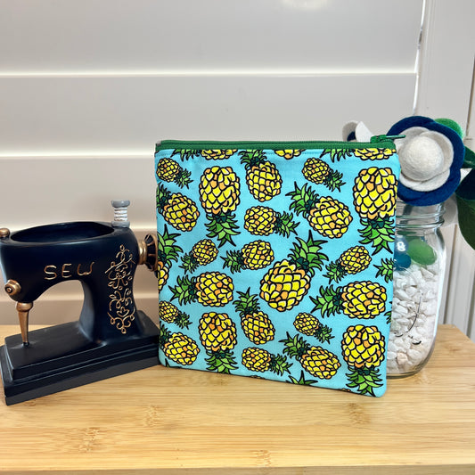 Pineapples Square Zip/Makeup Bag