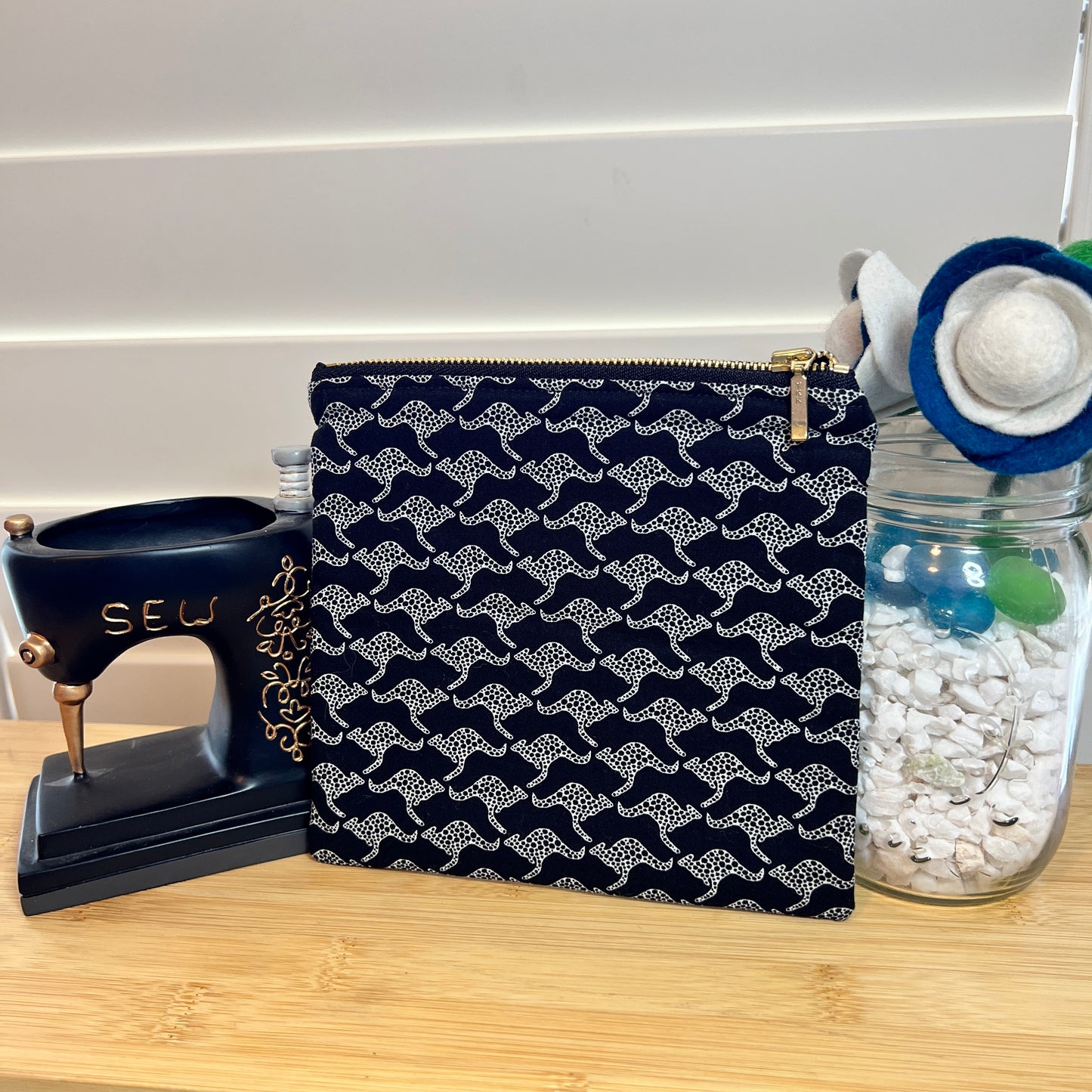 Kangaroo Square Zip/Makeup Bag