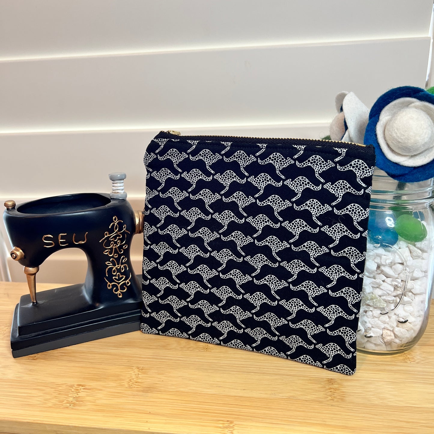 Kangaroo Square Zip/Makeup Bag