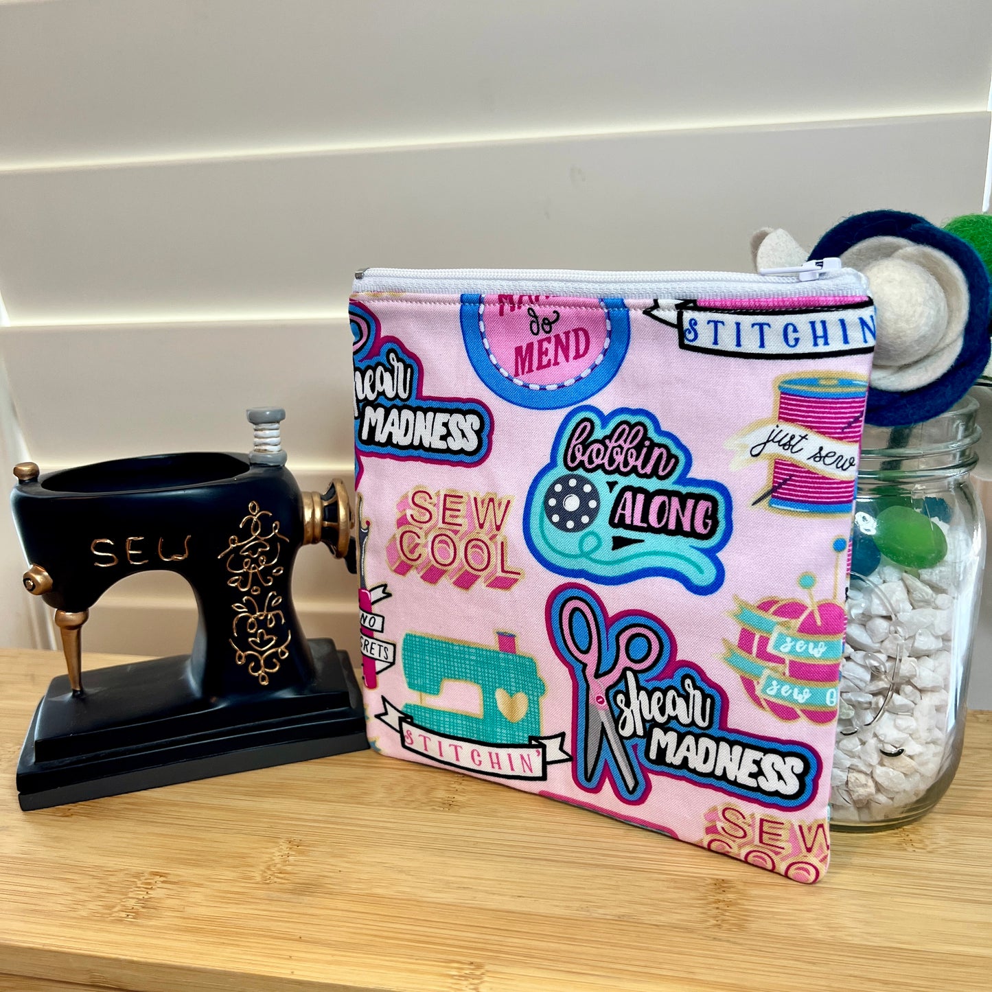 Sew What Square Zip/Makeup Bag