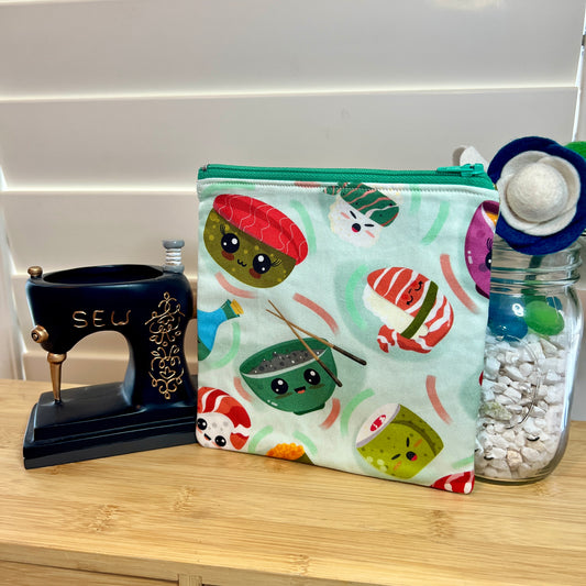 Sushi Square Zip/Makeup Bag