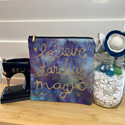 Stardust Gratitude Hand-dyed Affirmation Zip Bag