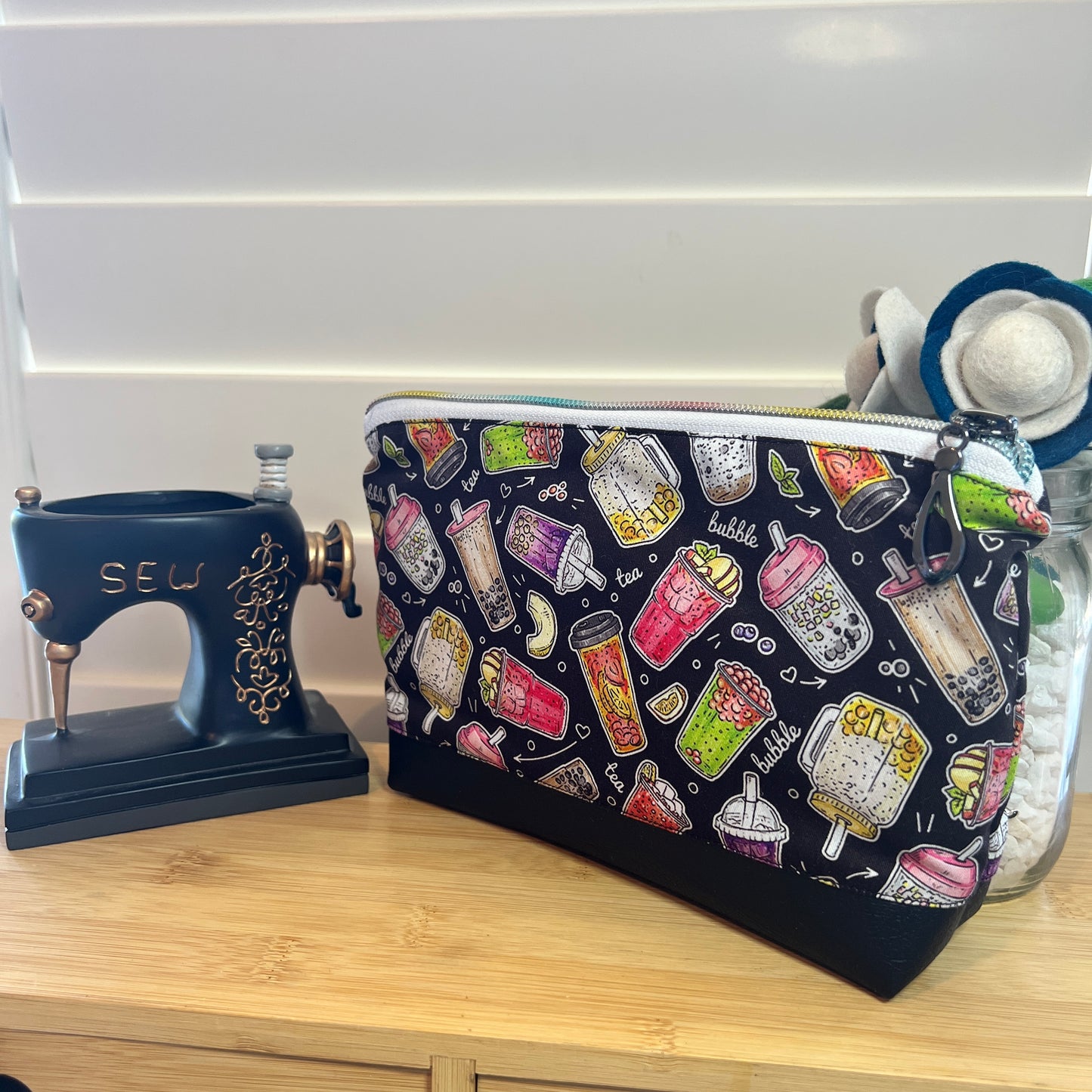 Handmade Bubble Tea Makeup Bag