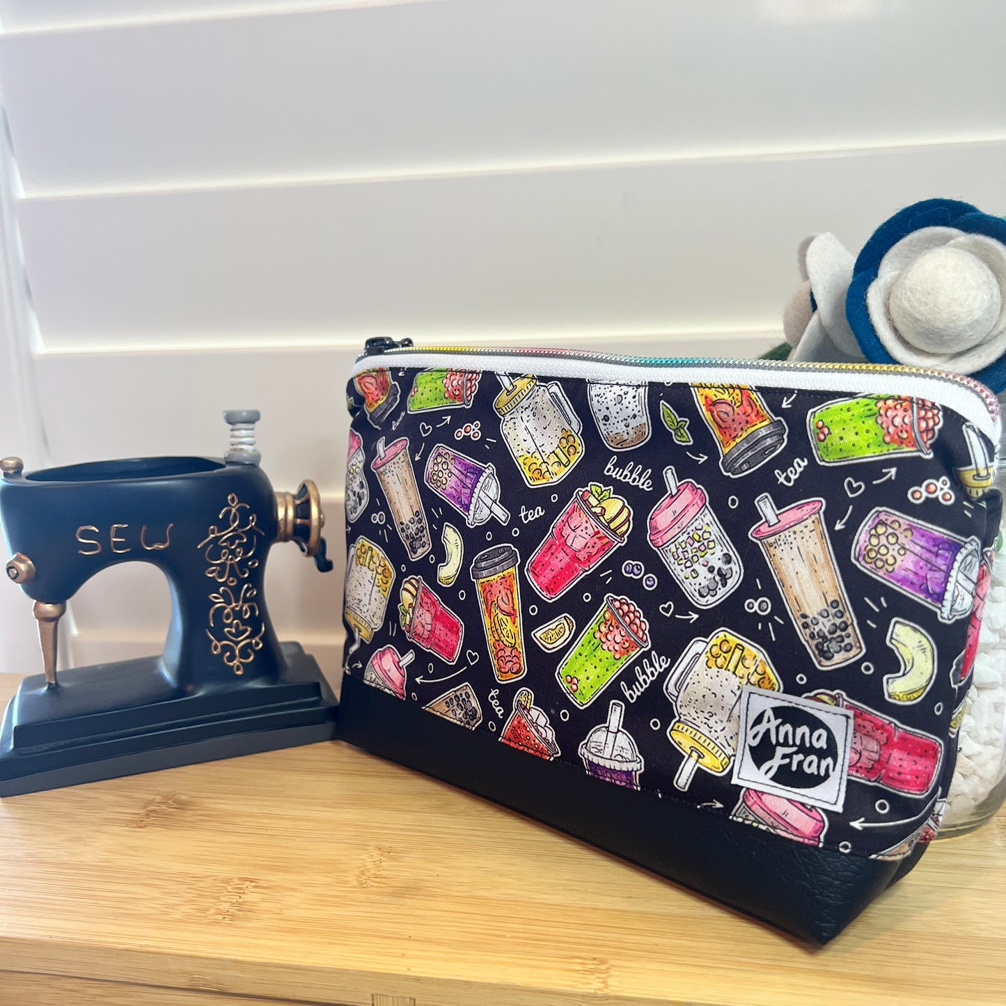 Handmade Bubble Tea Makeup Bag