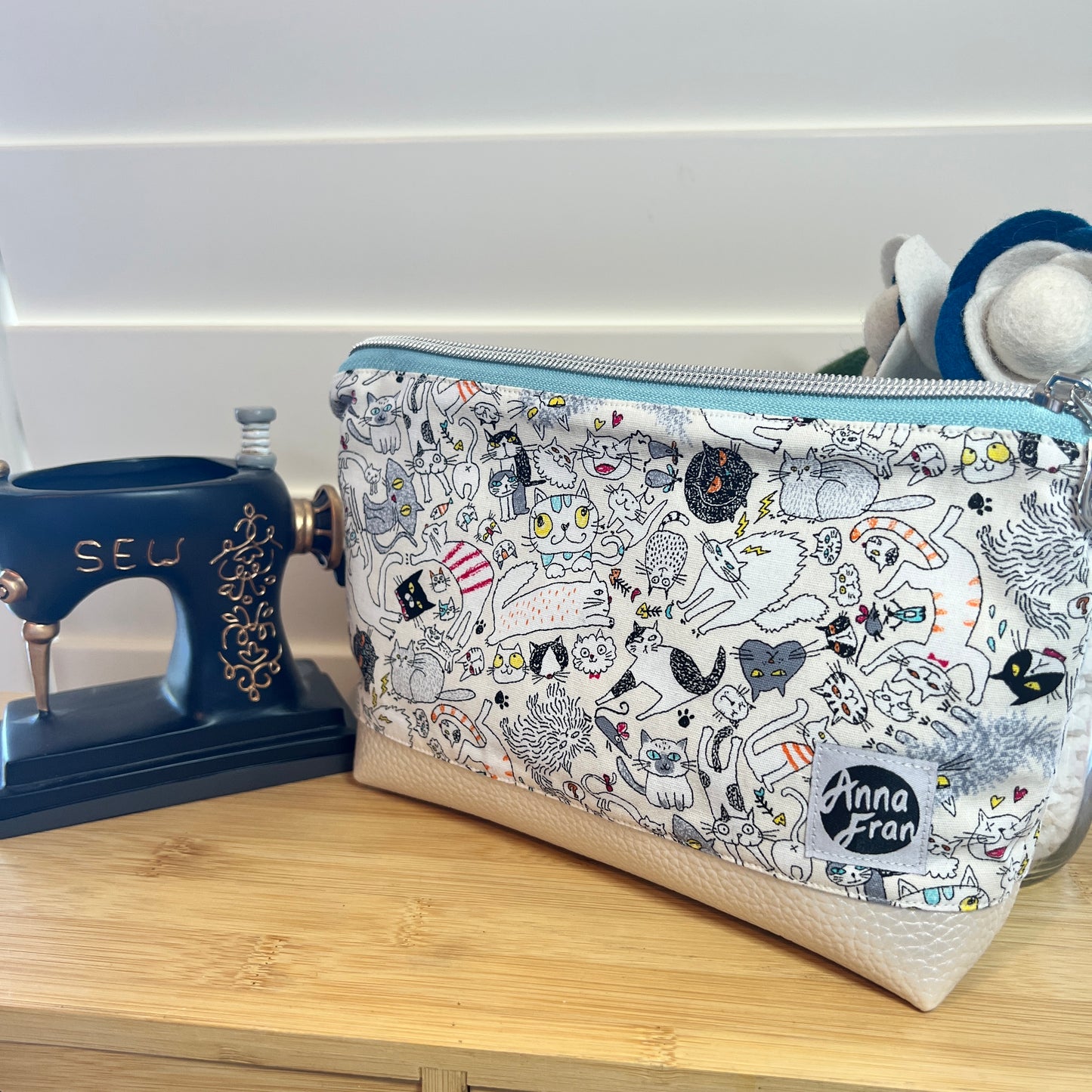 Handmade Cats Makeup Bag