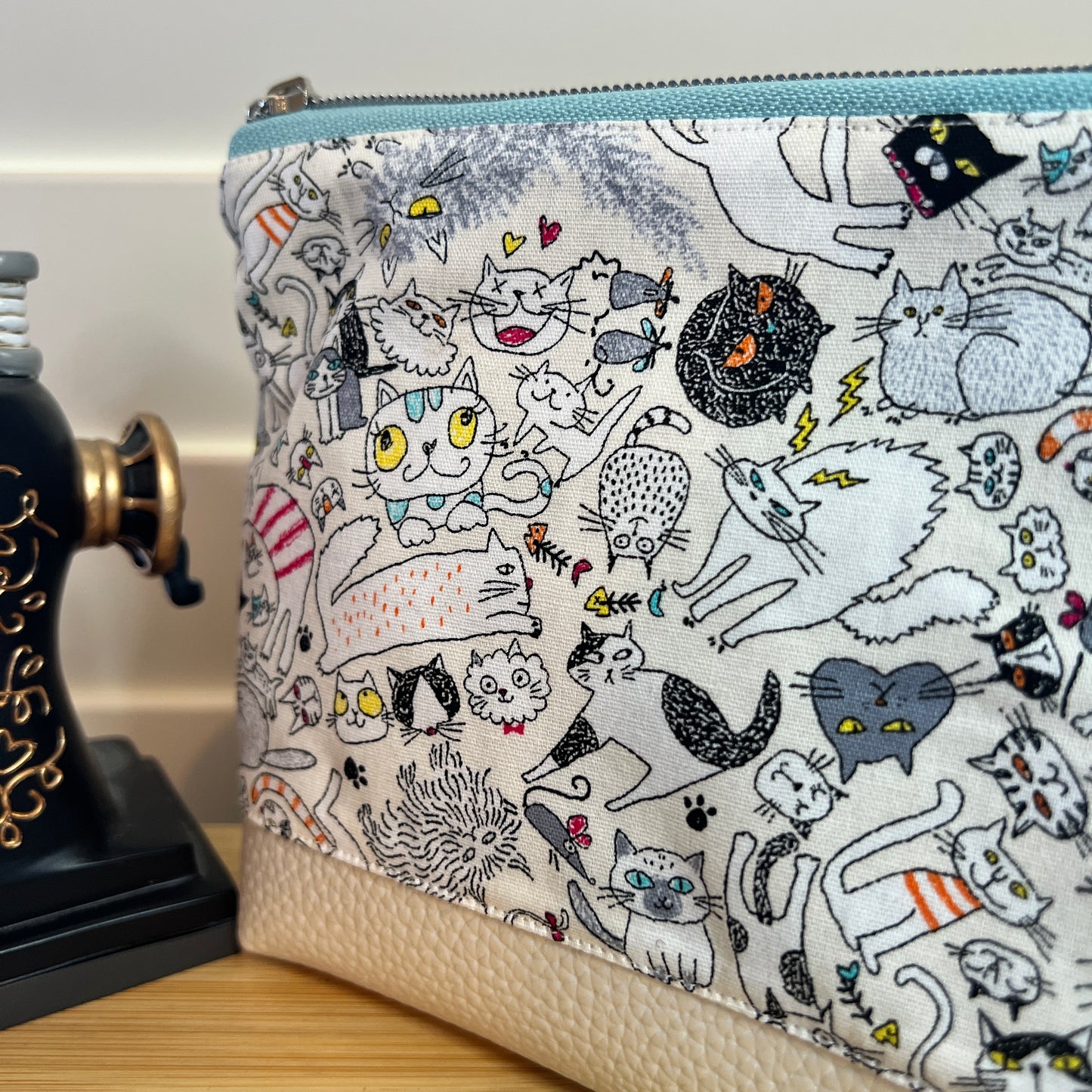 Handmade Cats Makeup Bag